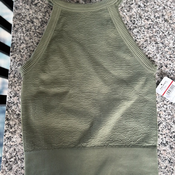 Free People Olive Ribbed high neck tank - Picture 4 of 5